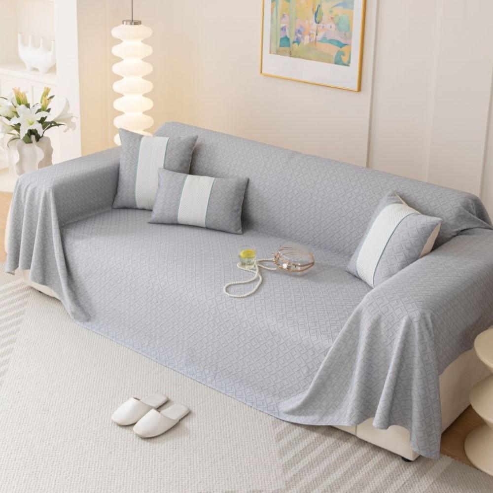 Nordic Sofa Cover Throw Blankets Living Room Modern Solid Color Cool Ice Silk Camping Picnic Blanket Cover