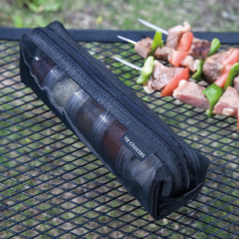 Camping Spice Kit Portable Travel Spice Container Bag With 5 Clear Seasoning Bottles Travel Spice Holder Condiment Container Set