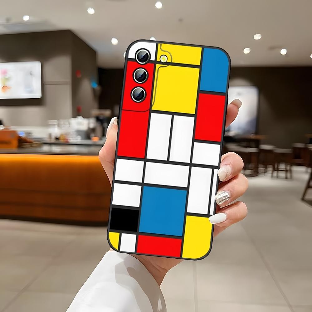 M-Mondrians Phone Case For S25 Samsung S26 S24 Ultra S22 S23 S20 Fe S21 Plus A54 A34 A16 A53 Back Cover