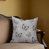 Monochrome Butterfly Square Jacquard Pillow Cover for Sofa Office Waist Cushion Cover Home Decorative Pillowcase