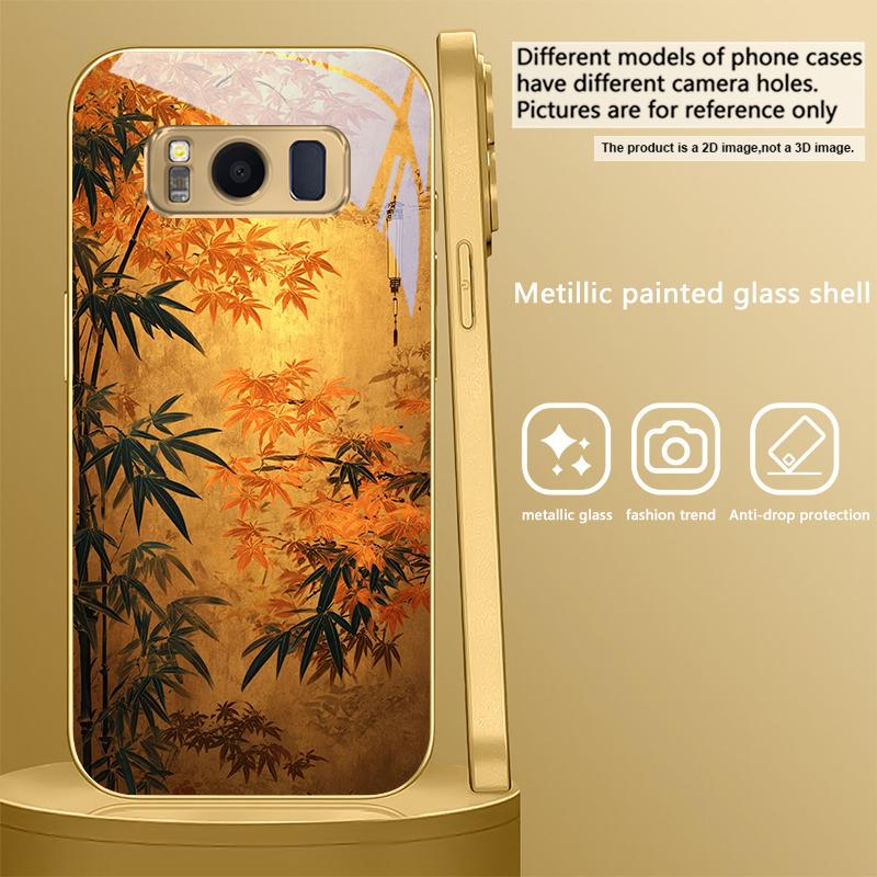 Jinping Autumn Shadow For Samsung Galaxy S26 S20 FE S21 Ultra S23 Plus S24 Ultra S25 S21+ S22Plus S26 24 Golden Glass Phone Case
