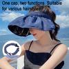 Damen Sonnenhut Leeres Oberteil Design Verstellbare Passform Outdoor Breiter Rand Sonnenschutzhut Tragbar Aufrollbar Wandern