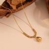 18K Gold Plated Retro Water Drop Pendant Necklace with Snake Chain