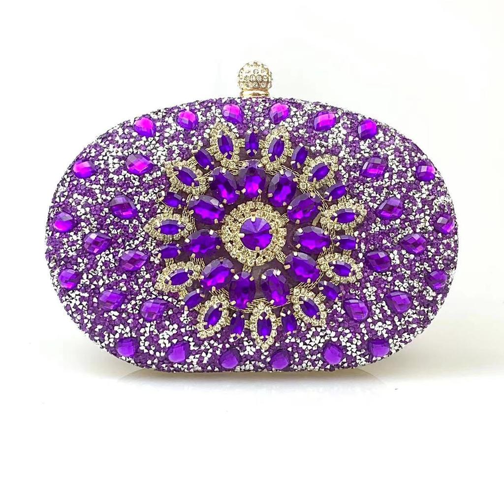Women's Sparkly Rhinestone Glitter Clutch Purse Evening Handbag Shoulder Bag for Wedding Party Prom Crossbody Bag With Chain Evening Bag for Women