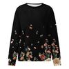 Damen Casual Fashion Print Langarm Rundhals Pullover T-Shirt Top