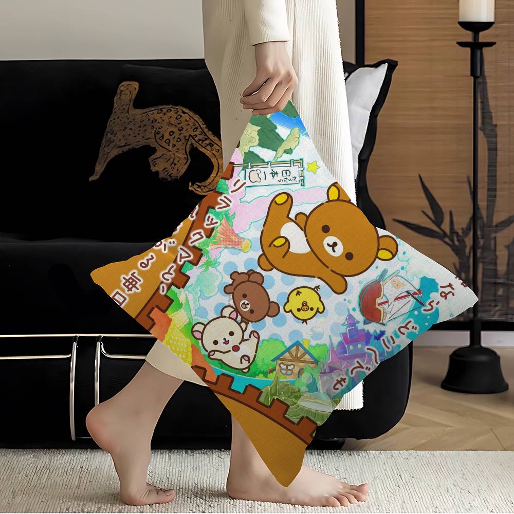 Anime Cute Cartoon R-Rilakkuma Lucky Dragon Pillow Cover Sofa Cushion Cover Home Room Decoration Children Gift