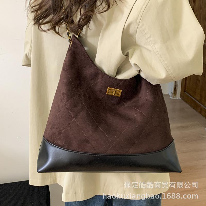 Premium Rhombus Chain Bag Women's 2025 New Autumn and Winter Shoulder Bag Large Capacity Popular Merad Tote Bag