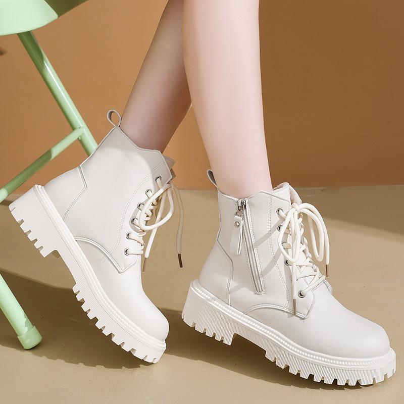 Martin Boots Winter New Fashion Low Tube Casual Velvet Girls Short Boots Women Flat Large Size