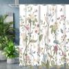 Koupelnový závěs s rostlinným a květinovým vzorem, Koupelnové nápisy, Sprchový závěs Vodotěsný s 12 háčky, Ryby Domácí dekorace Doprava zdarma