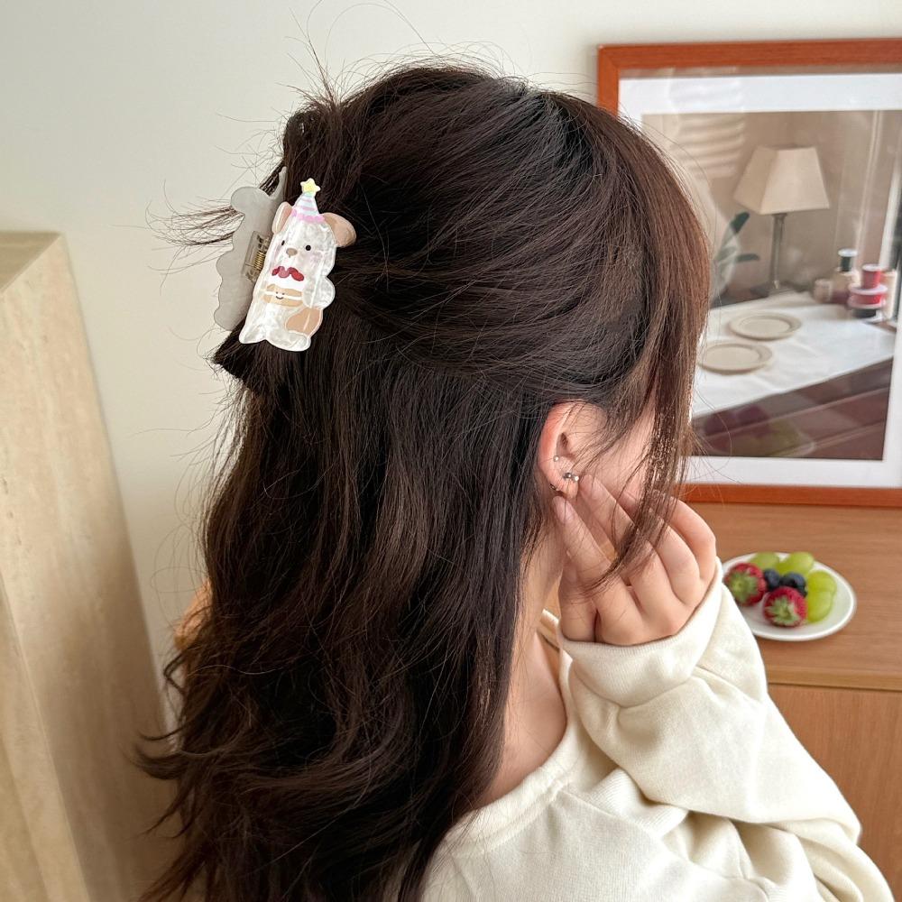 Bear Acrylic Hair Claw Rabbit Animal Shark Clip Sweet Cartoon Shark Clip  Daily