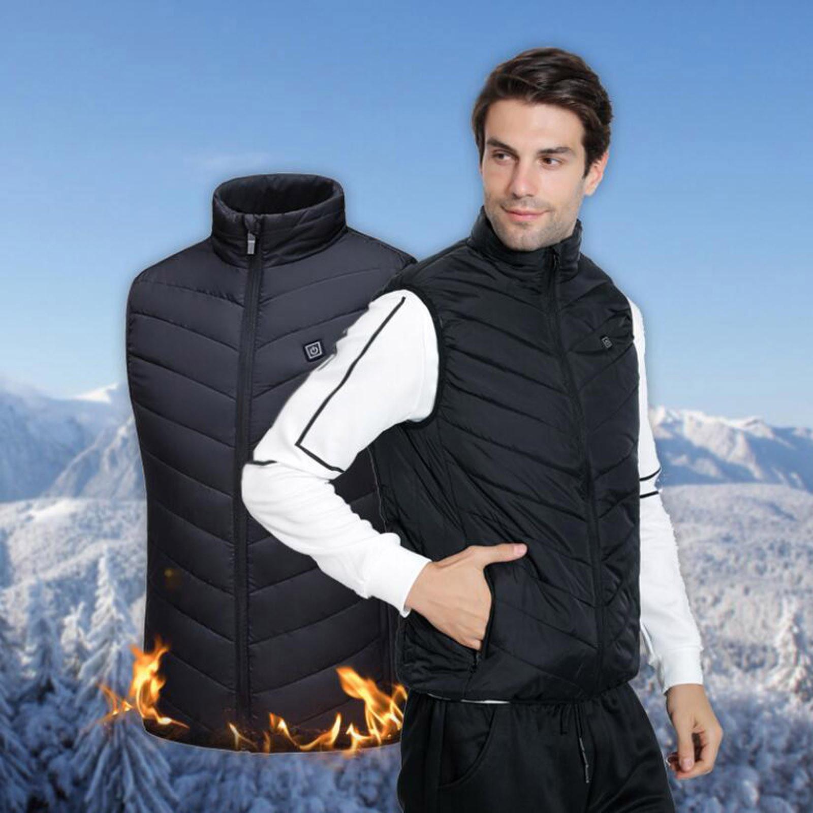 

Outdoor Warm Clothing Heated For Riding Skiing Fishing Charging Via Heated Coat L чёрный