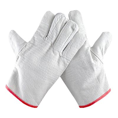 Dvouvrstvé plátěné pracovní rukavice Svářečské potřeby Bílé svářečské rukavice Tepelná izolace Odolné proti opotřebení Ochranné palčáky