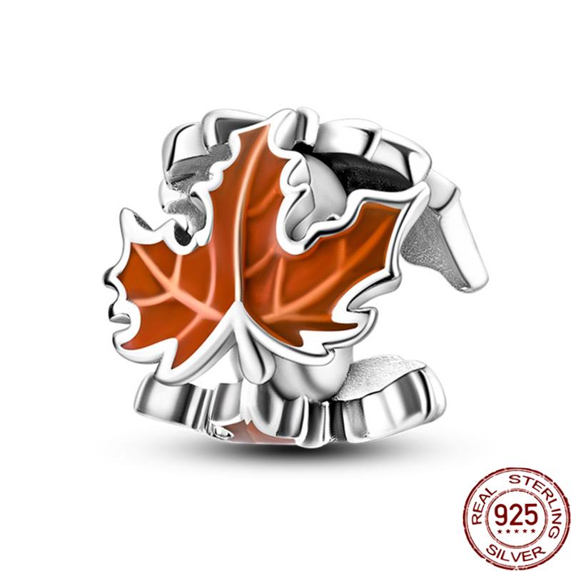 Copper Autumn Brown Music Squirrel Scarecrow Pumpkin Maple Leaves Charm Bead Women'S Bracelets Diy Jewelry Gift