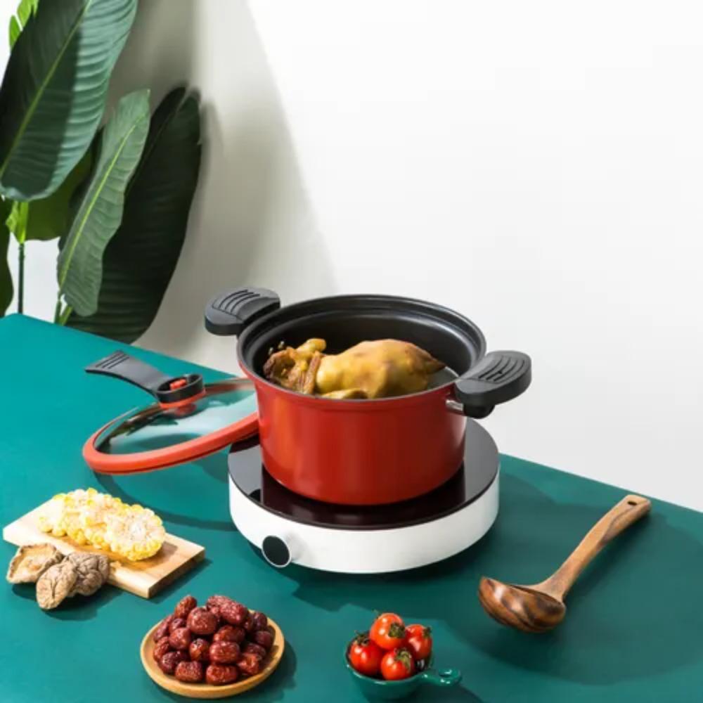 With Non-stick Coating 3.5L Pressure Cooker Lid Soup Pot Multi-function Simmering Pot  Gas Stove