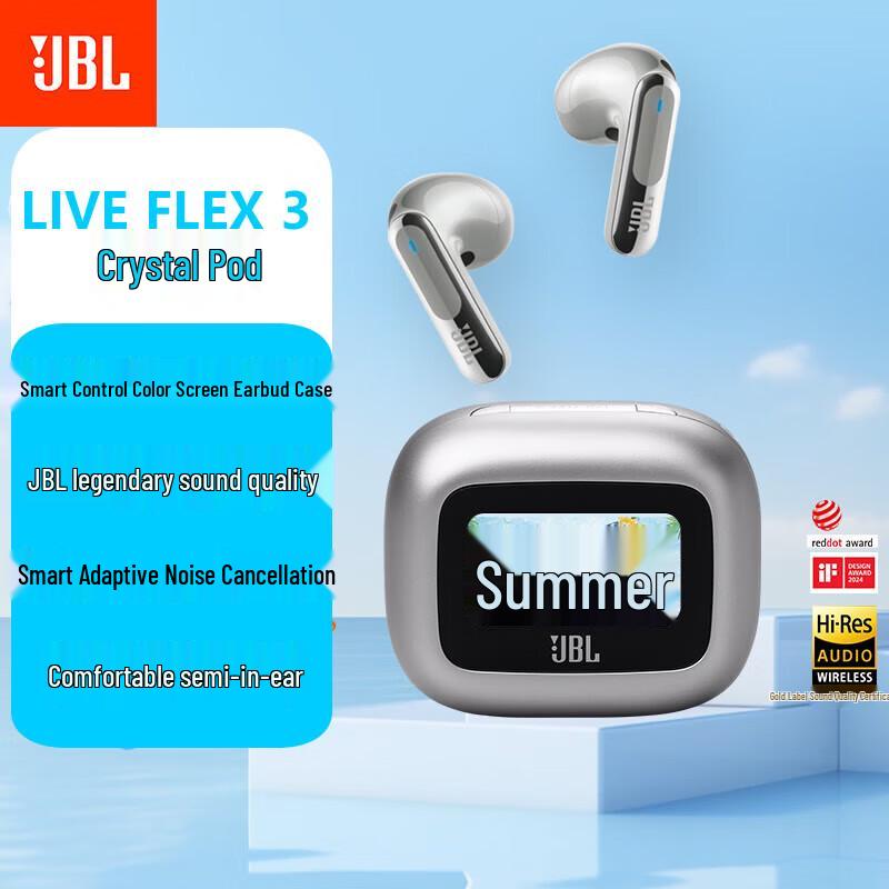JBL LIVE FLEX 3 Smart ANC Half-In-Ear Wireless Bluetooth Earbuds