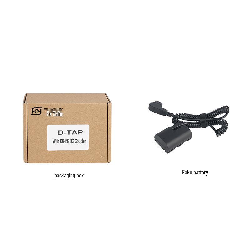 D-TAP E6 Adapter for Canon EOS R/R5/R6/90D/80D/6D2/5D3 LP-E6 Battery