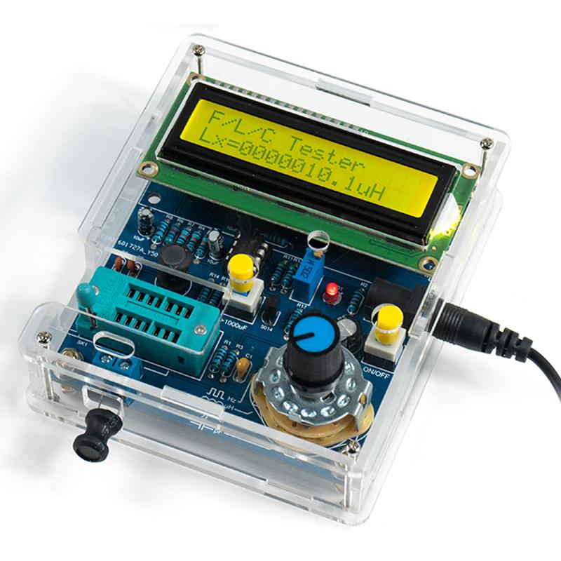 DC5V High Precision Digital Inductance and Capacitance Measuring Instrument DIY Kit with USB Data Cable LCD Frequency Meter