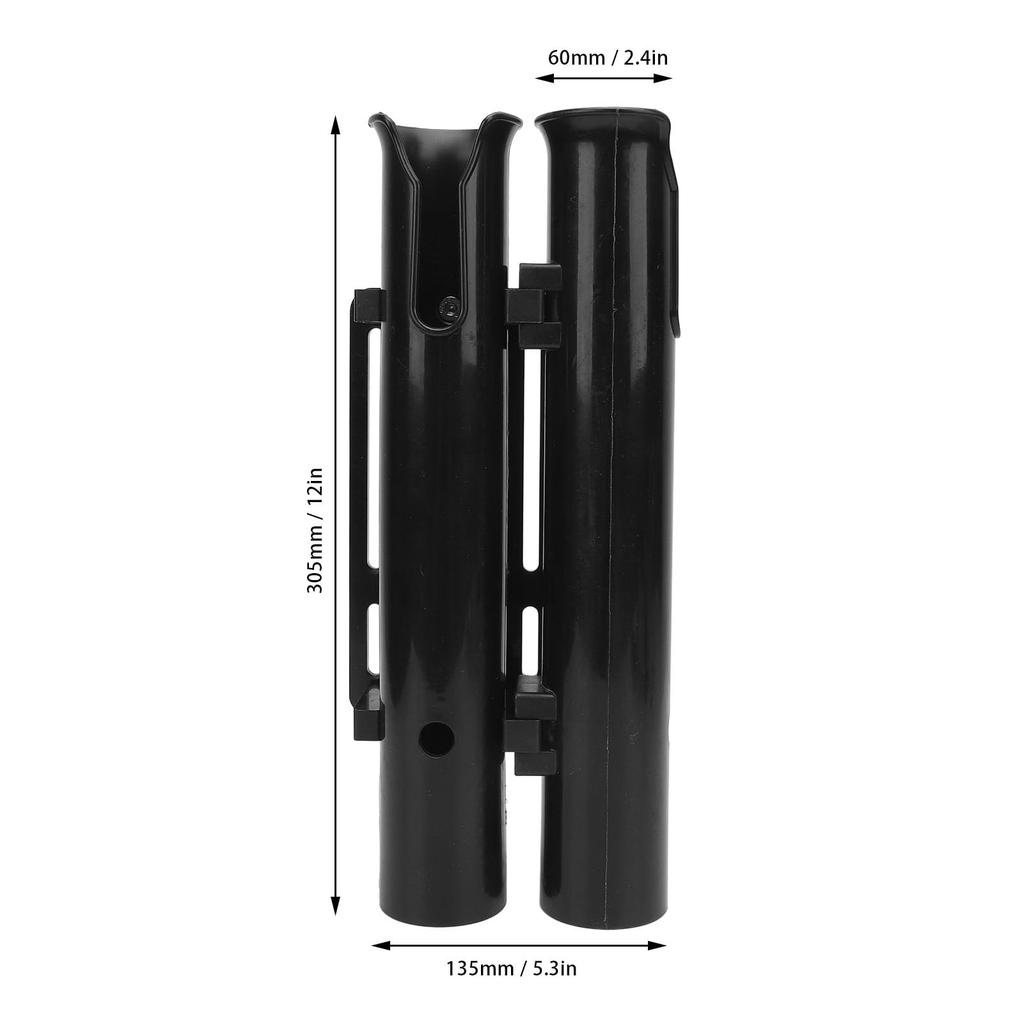 Fishing Rod Holder Bracket, Plastic Safety Fixing 2-Tube Fishing Rod Holder Rack, Portable Fishing Pole Holder, Tube Fishing Rod Pole Support for Moto