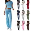 Women's Color Casual Top And Pants Fashion Two-piece Set