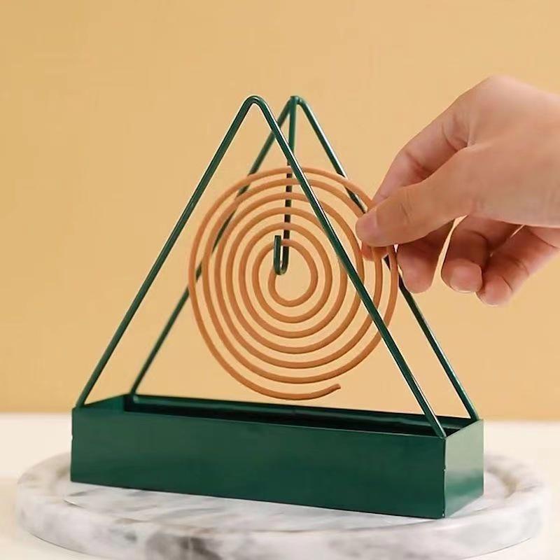 Hanging Wrought Iron Triangle Mosquito Coil Holder - Creative and Simple Design
