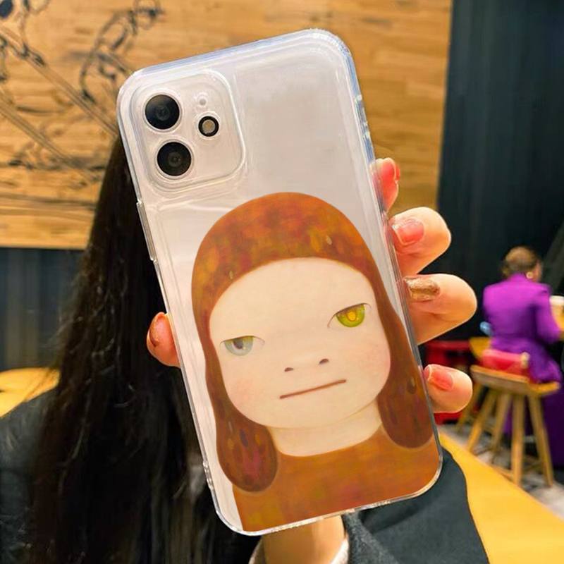 Yoshitomo Nara Phone Case For iPhone 11 12 13 14 Mini Pro Max XR X XS TPU Clear Case For 8 7 6 Plus SE 2020