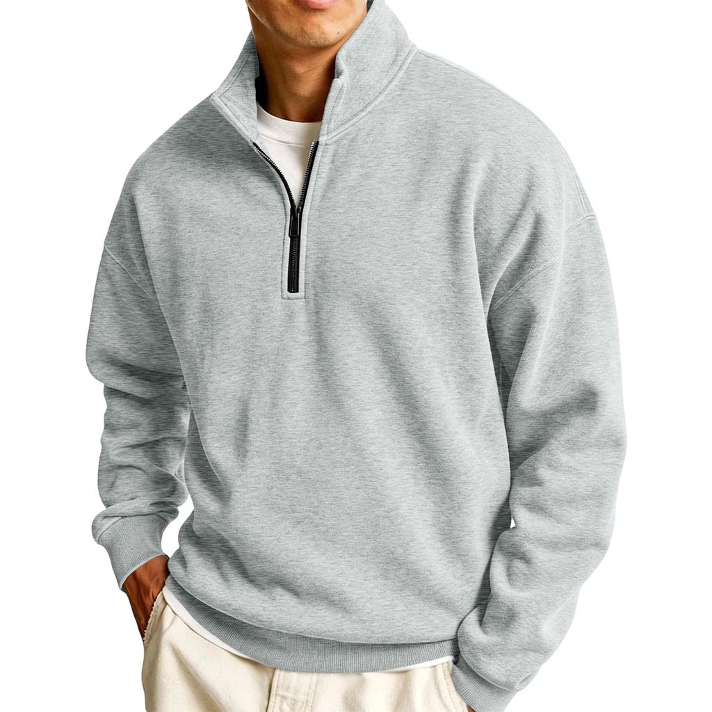 Men's Pullover with Collar Long Sleeve Casual Sweatshirt