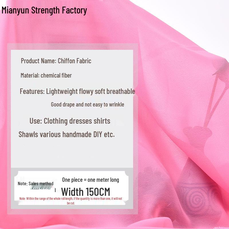 Šifonový Georgette Jednobarevná Taneční Kostýmová Látka pro Podšívku a Šaty