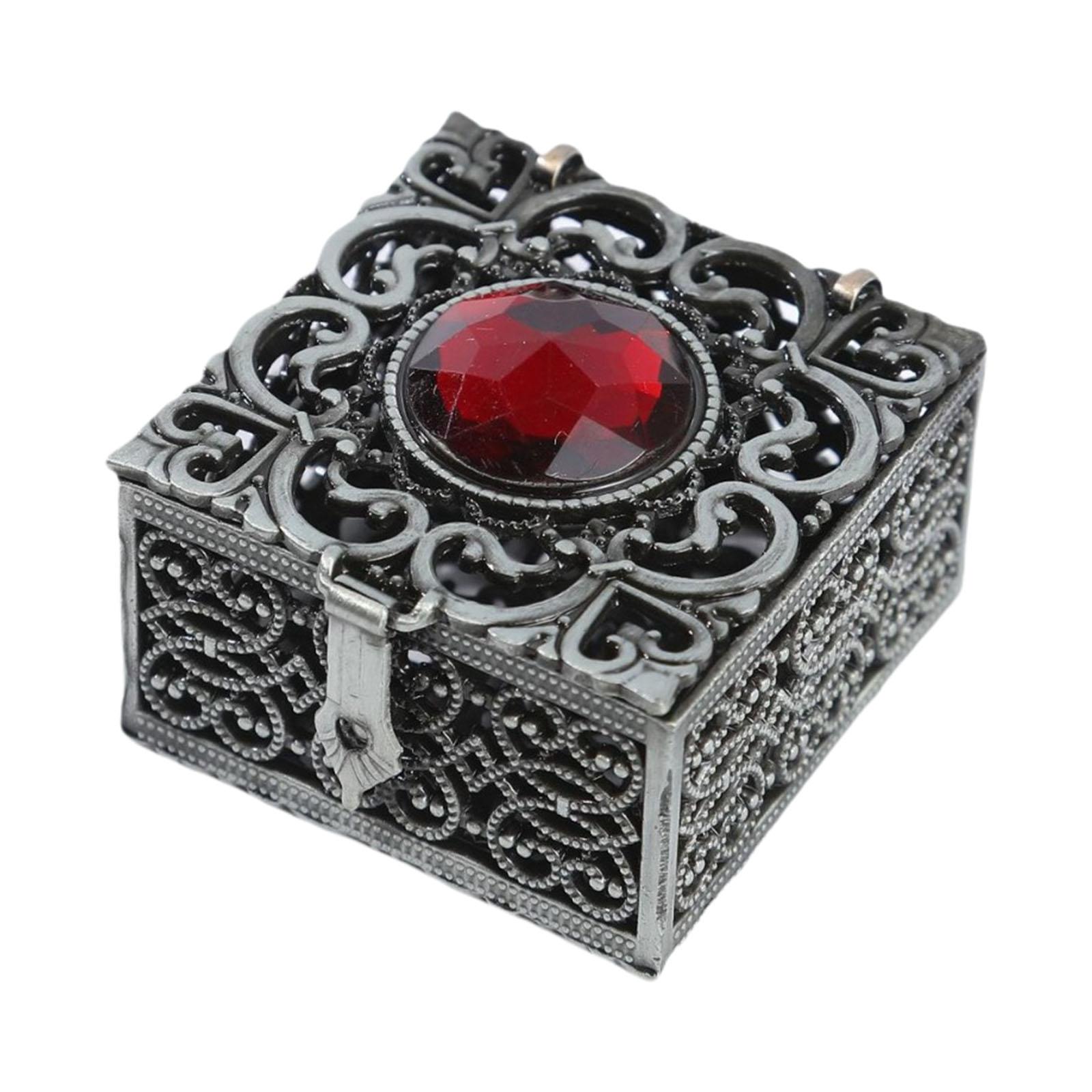 

Декоративные органайзеры для украшений Контейнер для хранения Элегантная ретро шкатулка для украшений для хранения ожерелий и серег чёрный