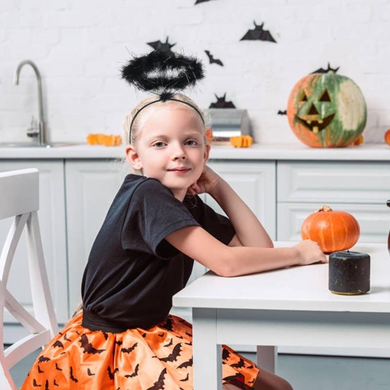 Cartoon Angel Cool Devil Headband Feather Hair Hoop Stage Hairbands