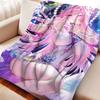 Game Honkai Star Rail Elysia Pink Flannel Blanket Cover Warmth Soft Anime Blanket Multifunctional Decor Home Universal Blankets