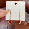 Personalized court style phoenix earrings for women, Chinese style red crystal earrings, niche medieval earrings.