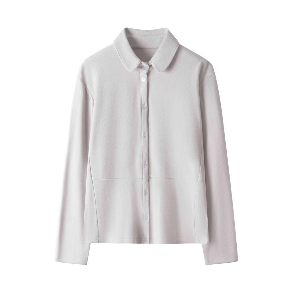 New Double-Sided Plush Women's Autumn/Winter Shirt with Cashmere Protein, 3A Antibacterial, Slim Fit—Wear Out or as Base Layer