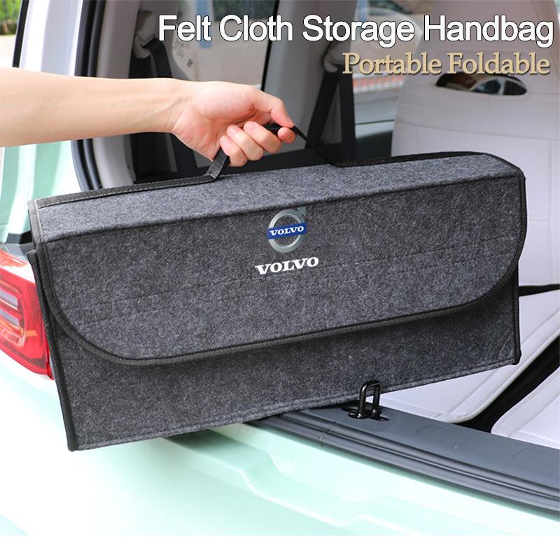 For Volvo XC90 XC60 V50 S60 V70 V60 V40 S90 Olestar AWD XC40 S8 Car Felt Cloth Storage Bag Trunk Organizer Box Folding Tool Case