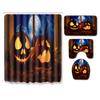 Halloween Shower Curtain Floor Mat Combination Four-Piece Set Bathroom Toilet Carpet Door Mat