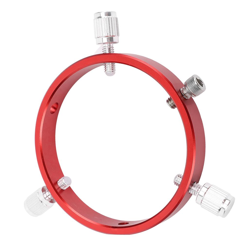Telescope Guiding Scope Ring with M6 Screw 1 4 Inch Screw Red Aluminum Alloy Six Point Guiding Scope Hoop for 80‑100mm