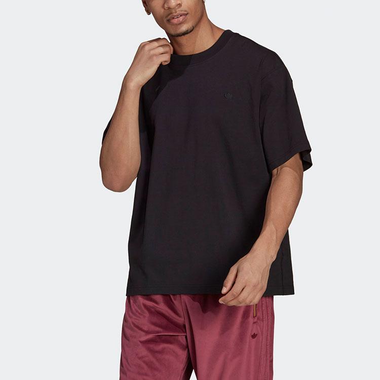 Adidas Originals Adi Color Series Jednobarevné volné Sportovní tričko s krátkým rukávem Pánské topy Černá H09172