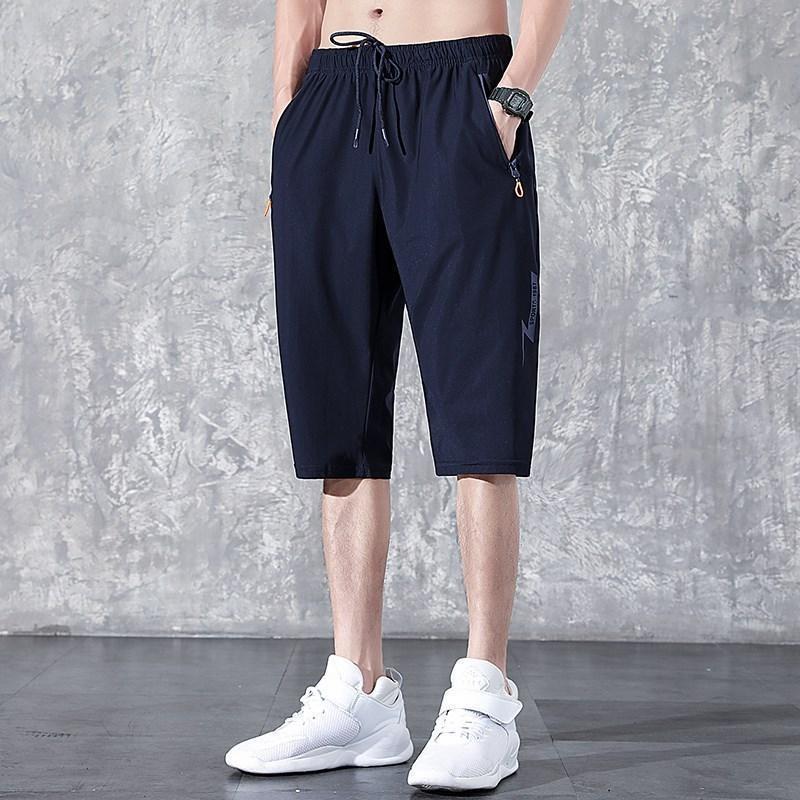 Herren Sommer Eis Seide 7/8 Weite Sporthose, Übergröße.