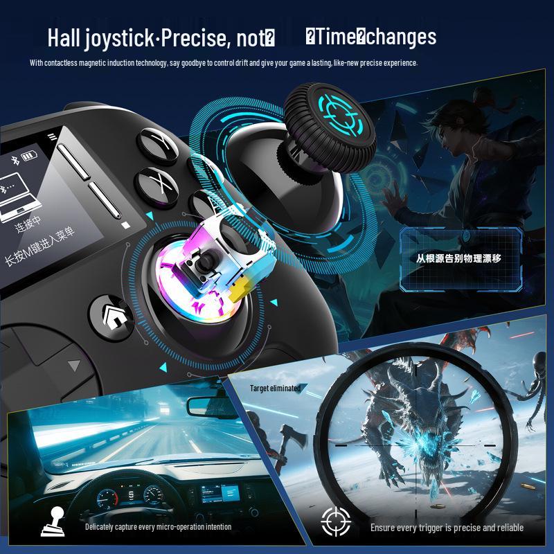 All-Round Esports Game Controller with RGB Lights, Type-C Interface, Screen Display, Full Functionality, and Smart Interaction.