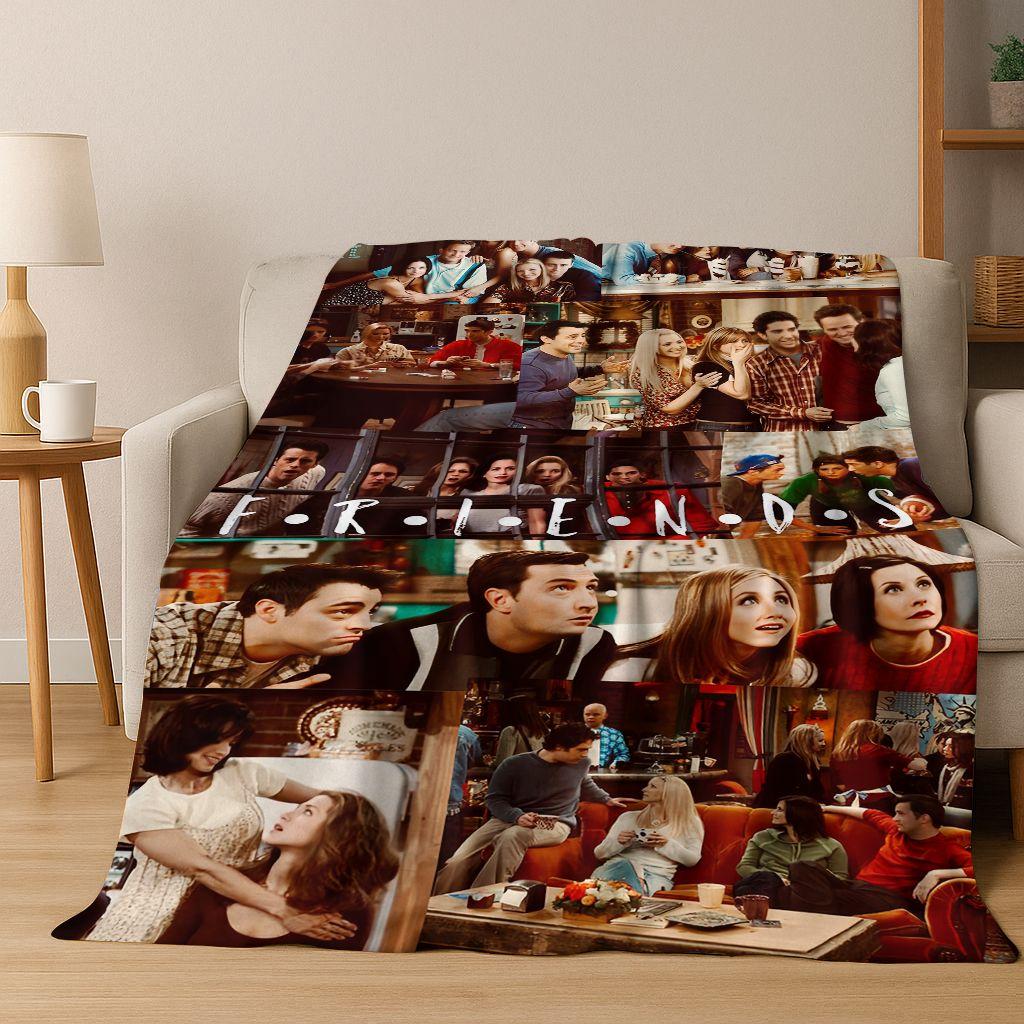 Classic Friends Central Perk TV Flannel Blanket,Cozy Soft Throw Blanket for Home Bedroom Bed Sofa Picnic Office Cover Gift Kid