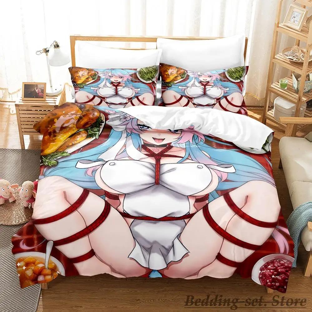 Sexy Girls Silvervale VTuber Bettwäsche-Set Einzelbett Twin Full Queen King Size Bettset Erwachsener Kind Schlafzimmer Bettdeckenbezug-Sets Anime