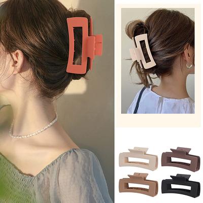 1/2 Piece Of Rectangular Clip, Simple, Non-Slip, Large Shark Clip, Suitable For Women, Long Hair, Banana Clip Hair Accessories