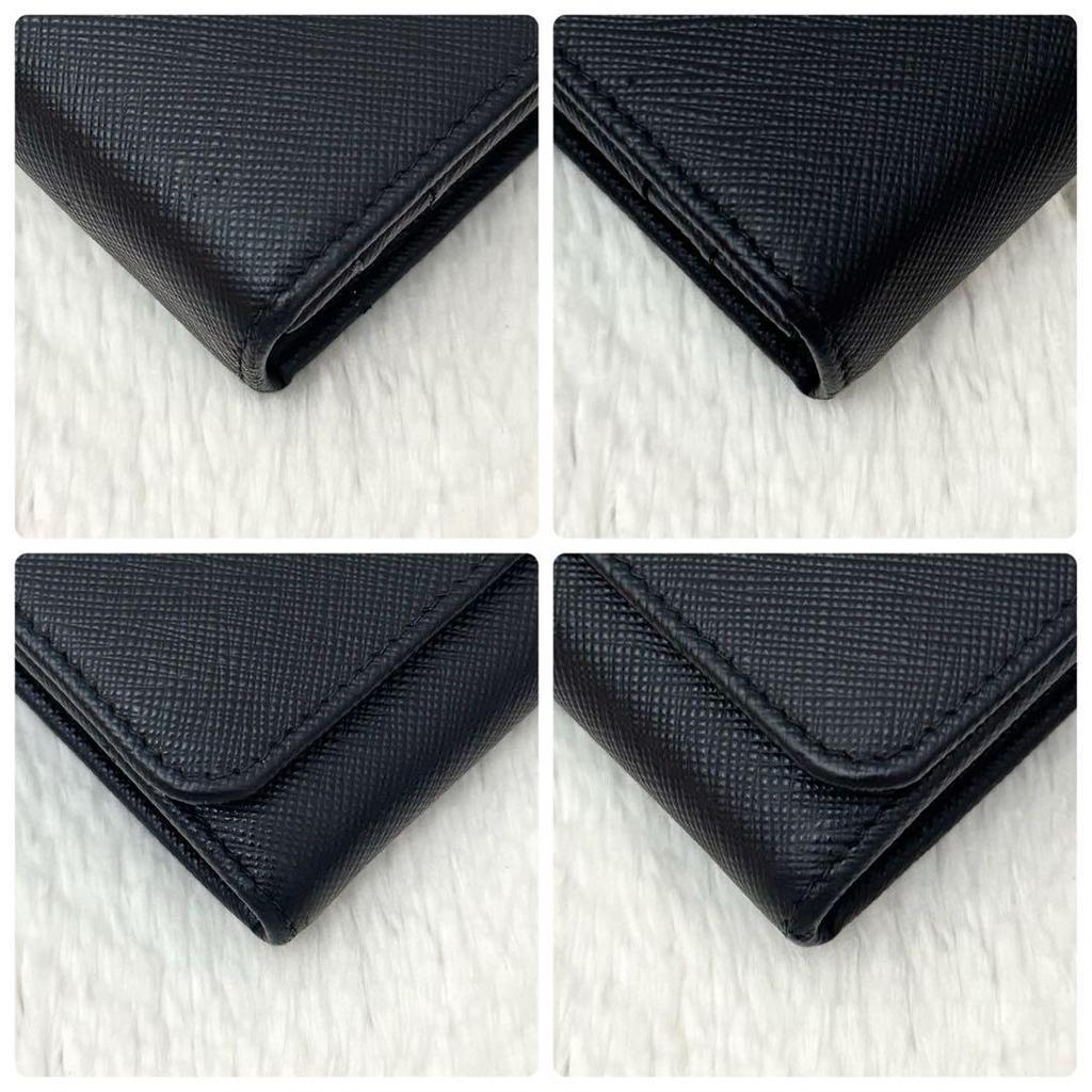 Used Excellent Condition  RFID Built-in PRADA Saffiano Long Wallet with Pass Case, Black