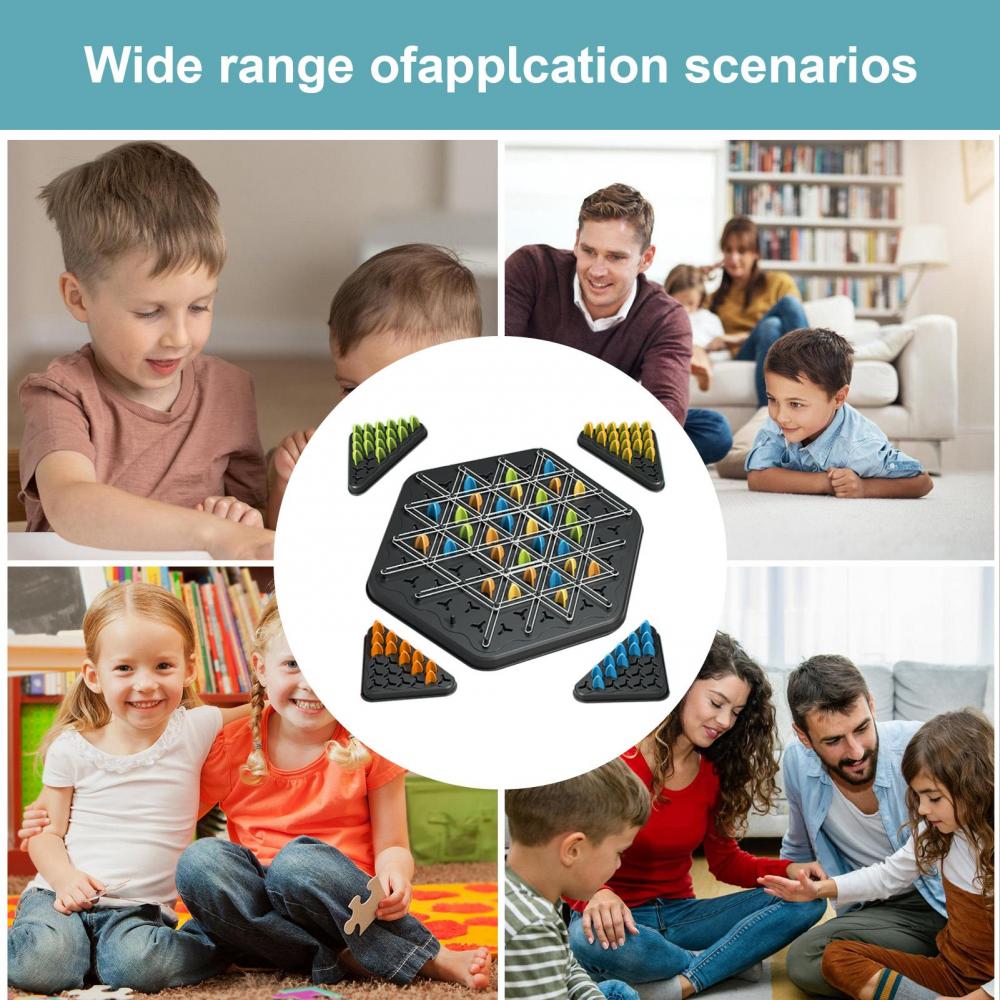 Triangle Board Game Chain Triangle Chess Game Triangle Rubber Band Game Territory Capture Family Game Puzzle Strategy Games for Kids and Adults