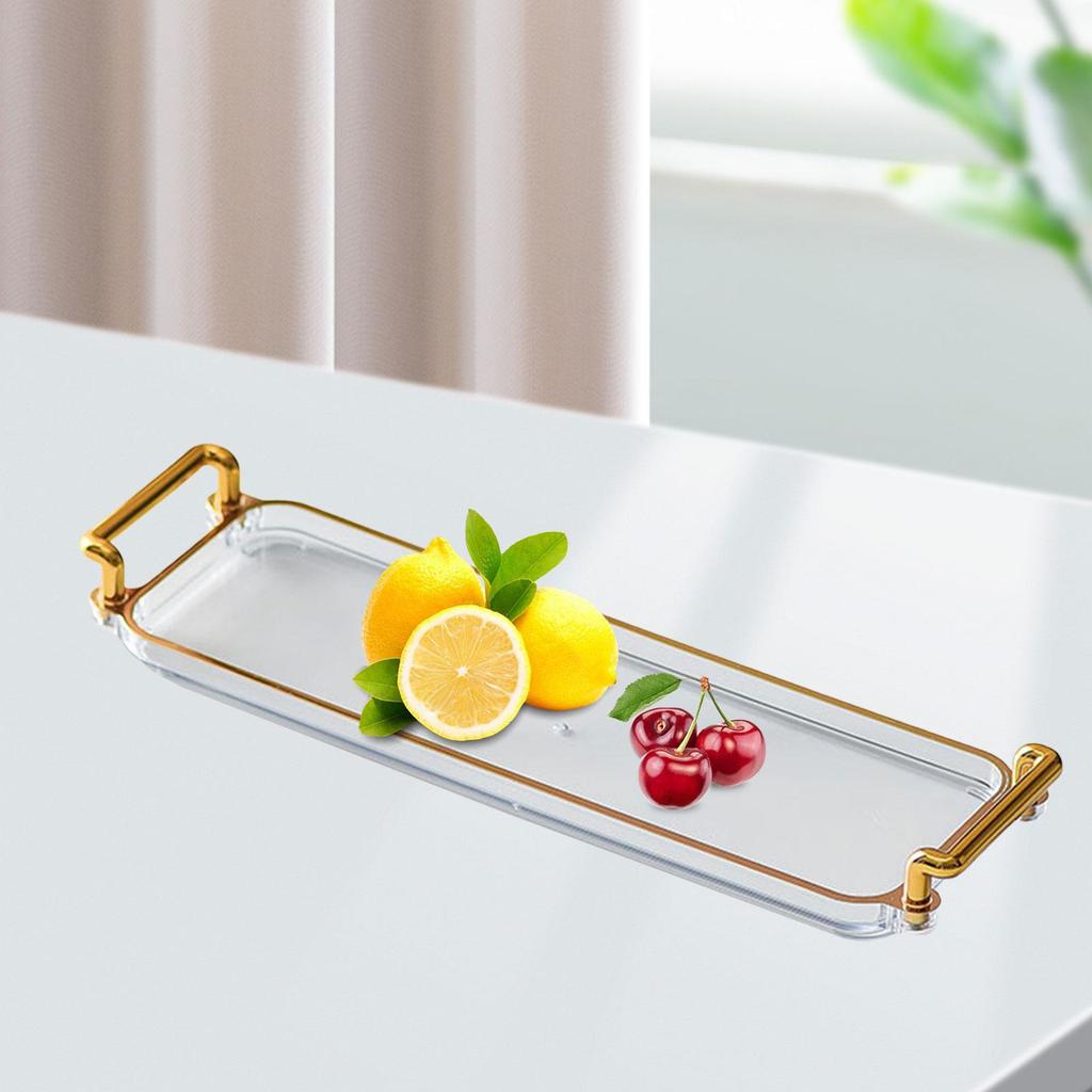 Nordic Serving Tray with Handles Multipurpose Decorative Tray Vanity Tray for Living Room Bathroom Office Bedroom Party