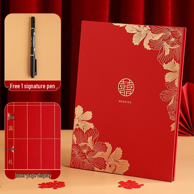 Wedding Guest Book Set with Gift Money and Signature Books for Banquet