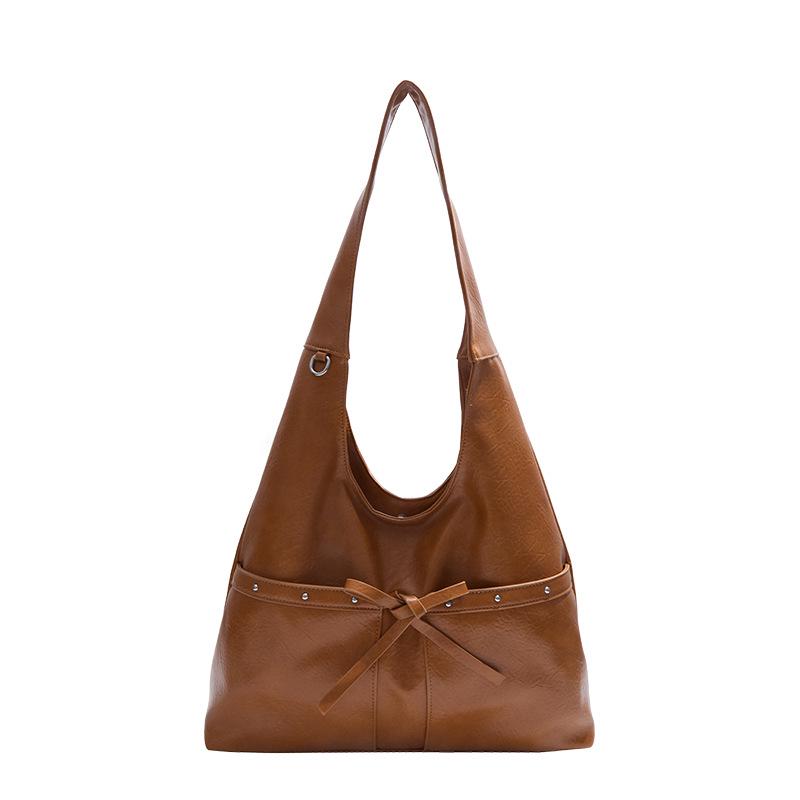 Autumn 2025 Women's High-End Soft Leather Tote Bag - Fashionable Single Shoulder Underarm Commuter Bag