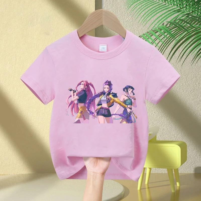 KPop Vânător de Demoni Desen Animat Anime Top Casual la Modă cu Gât Rotund pentru Copii Tricou pentru Copii