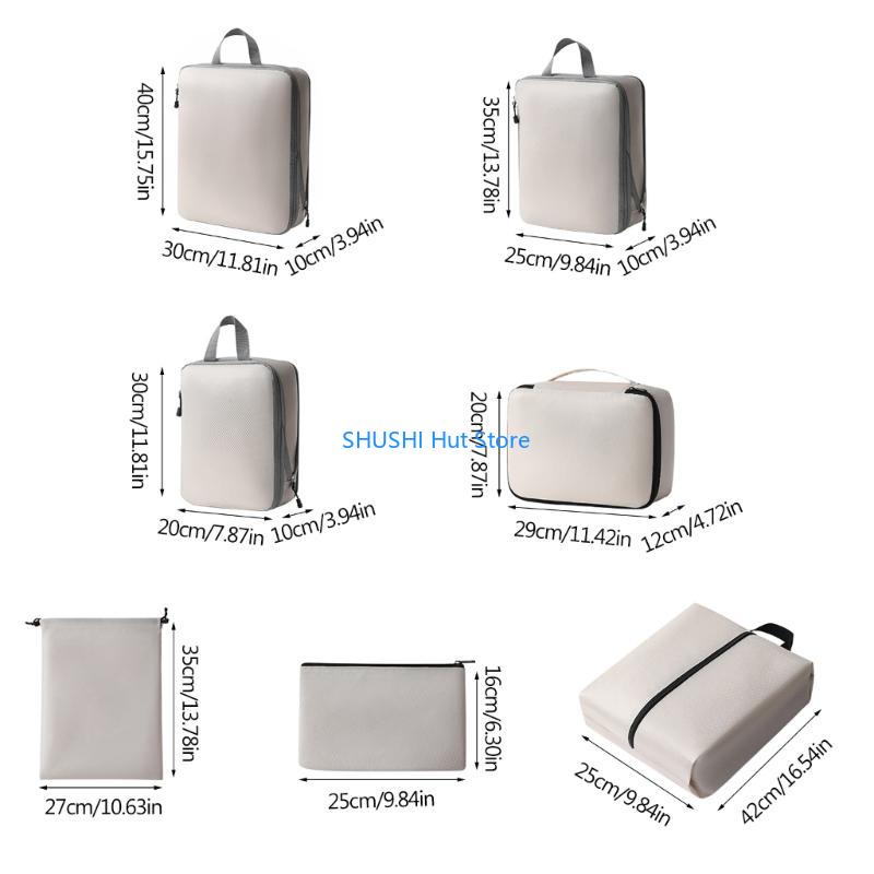 Packing Cubes for Suitcases 8Pcs Luggage Organizers Bags for Travel Waterproof Packing Cube Storage Bags for Suitcases D57B