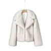 Eco-Friendly Faux Fox Fur Lapel Coat - European & American Fashion, Winter 2025 Women's Style