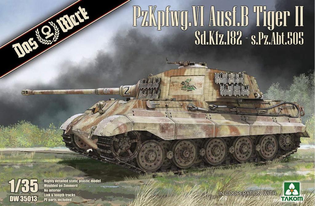 Das Werk 1/35 Scale German Army Panzer VI Ausf.B Tiger II Sd.Kfz.182 505th Tank Battalion Plastic Model Kit USCDW35013